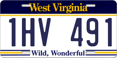 WV license plate 1HV491