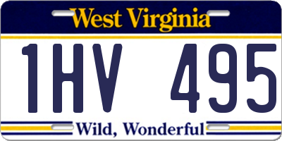WV license plate 1HV495