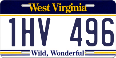 WV license plate 1HV496