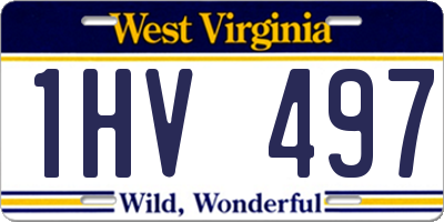 WV license plate 1HV497