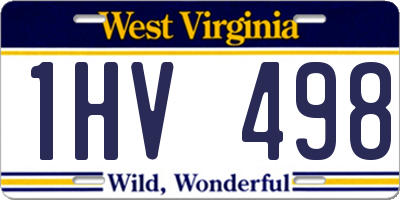 WV license plate 1HV498