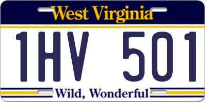 WV license plate 1HV501