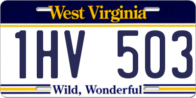 WV license plate 1HV503