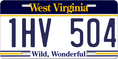 WV license plate 1HV504