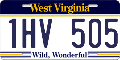 WV license plate 1HV505