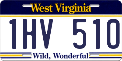 WV license plate 1HV510