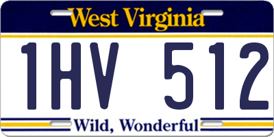 WV license plate 1HV512