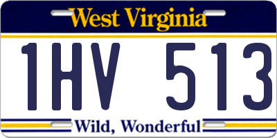 WV license plate 1HV513