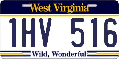 WV license plate 1HV516
