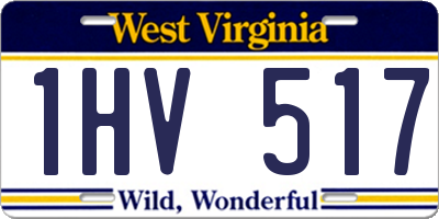 WV license plate 1HV517