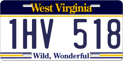 WV license plate 1HV518