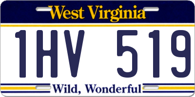 WV license plate 1HV519