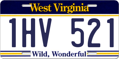 WV license plate 1HV521