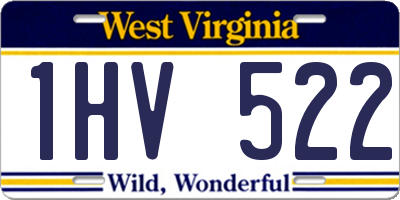 WV license plate 1HV522