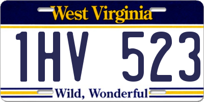 WV license plate 1HV523