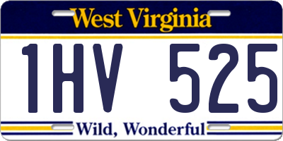 WV license plate 1HV525