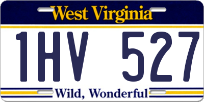 WV license plate 1HV527