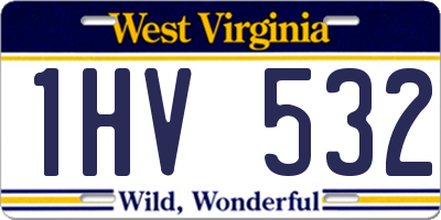 WV license plate 1HV532