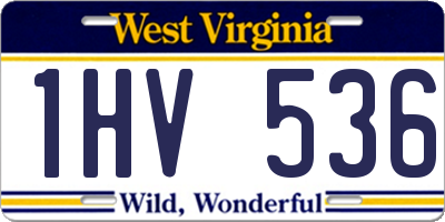 WV license plate 1HV536