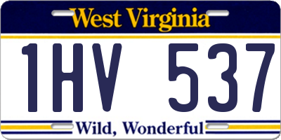 WV license plate 1HV537
