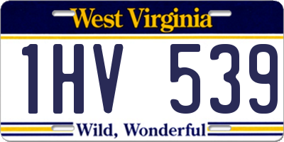 WV license plate 1HV539