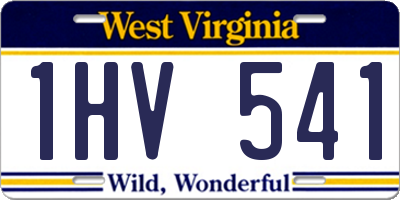 WV license plate 1HV541