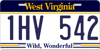 WV license plate 1HV542