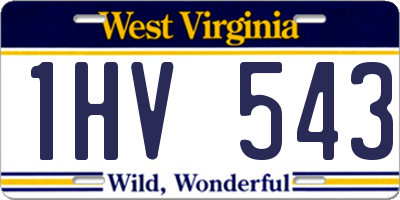 WV license plate 1HV543