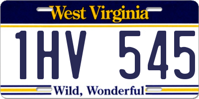 WV license plate 1HV545