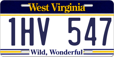 WV license plate 1HV547