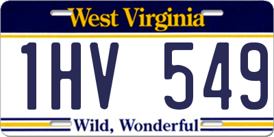 WV license plate 1HV549