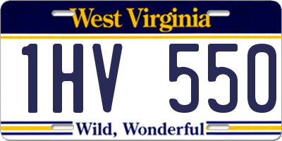WV license plate 1HV550