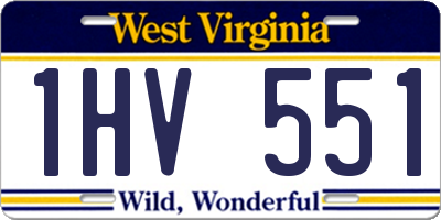 WV license plate 1HV551