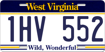 WV license plate 1HV552