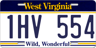 WV license plate 1HV554