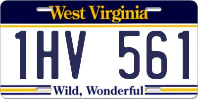 WV license plate 1HV561