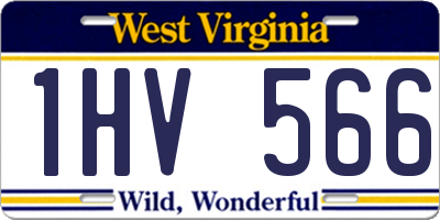 WV license plate 1HV566