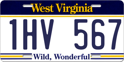 WV license plate 1HV567