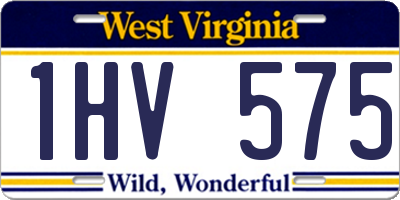 WV license plate 1HV575