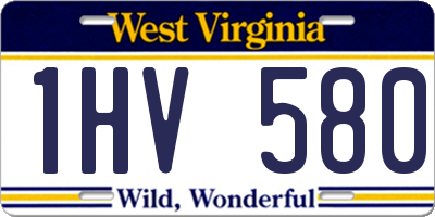 WV license plate 1HV580