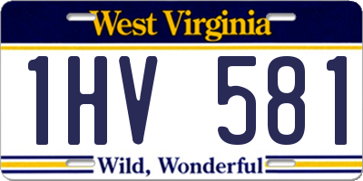 WV license plate 1HV581