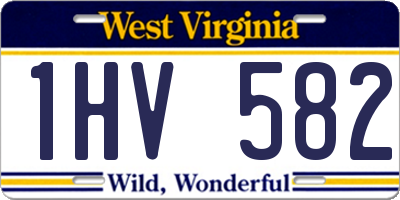 WV license plate 1HV582