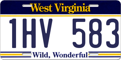 WV license plate 1HV583