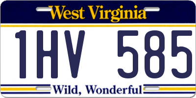 WV license plate 1HV585