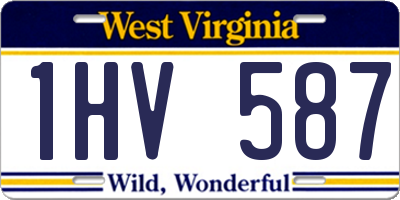 WV license plate 1HV587