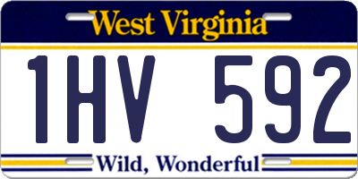 WV license plate 1HV592