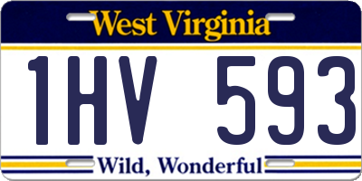 WV license plate 1HV593