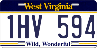 WV license plate 1HV594