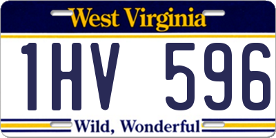 WV license plate 1HV596