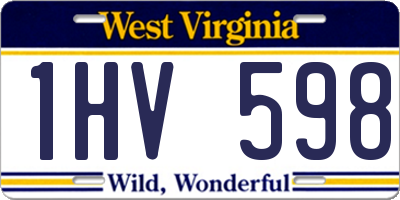 WV license plate 1HV598